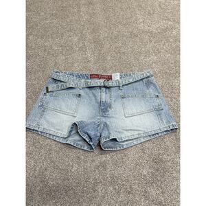 Vtg 00s Y2K McBling throwback Mudd Low Rise Denim Shorts Size 15 Mallcore Bratz
